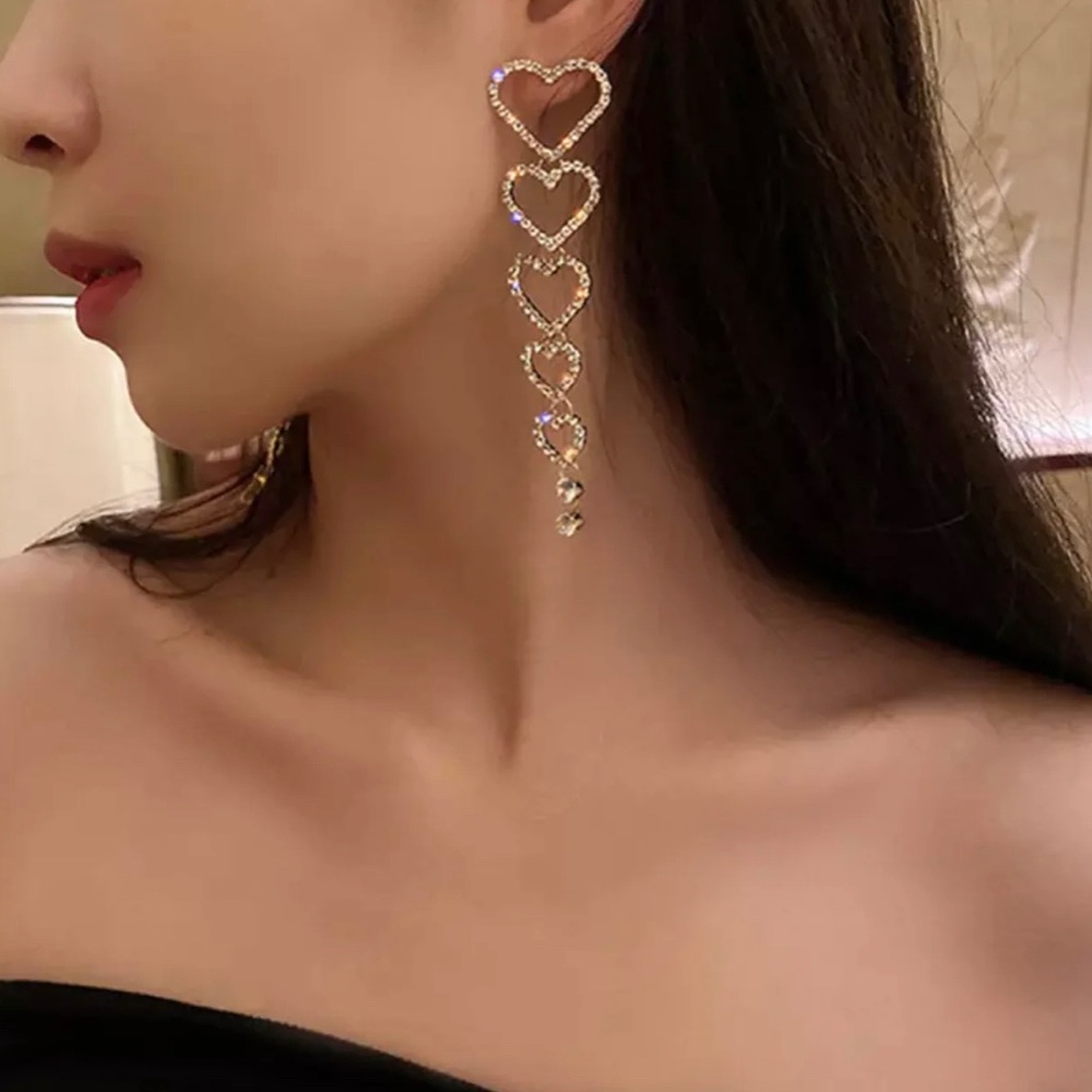 Heart drop earrings